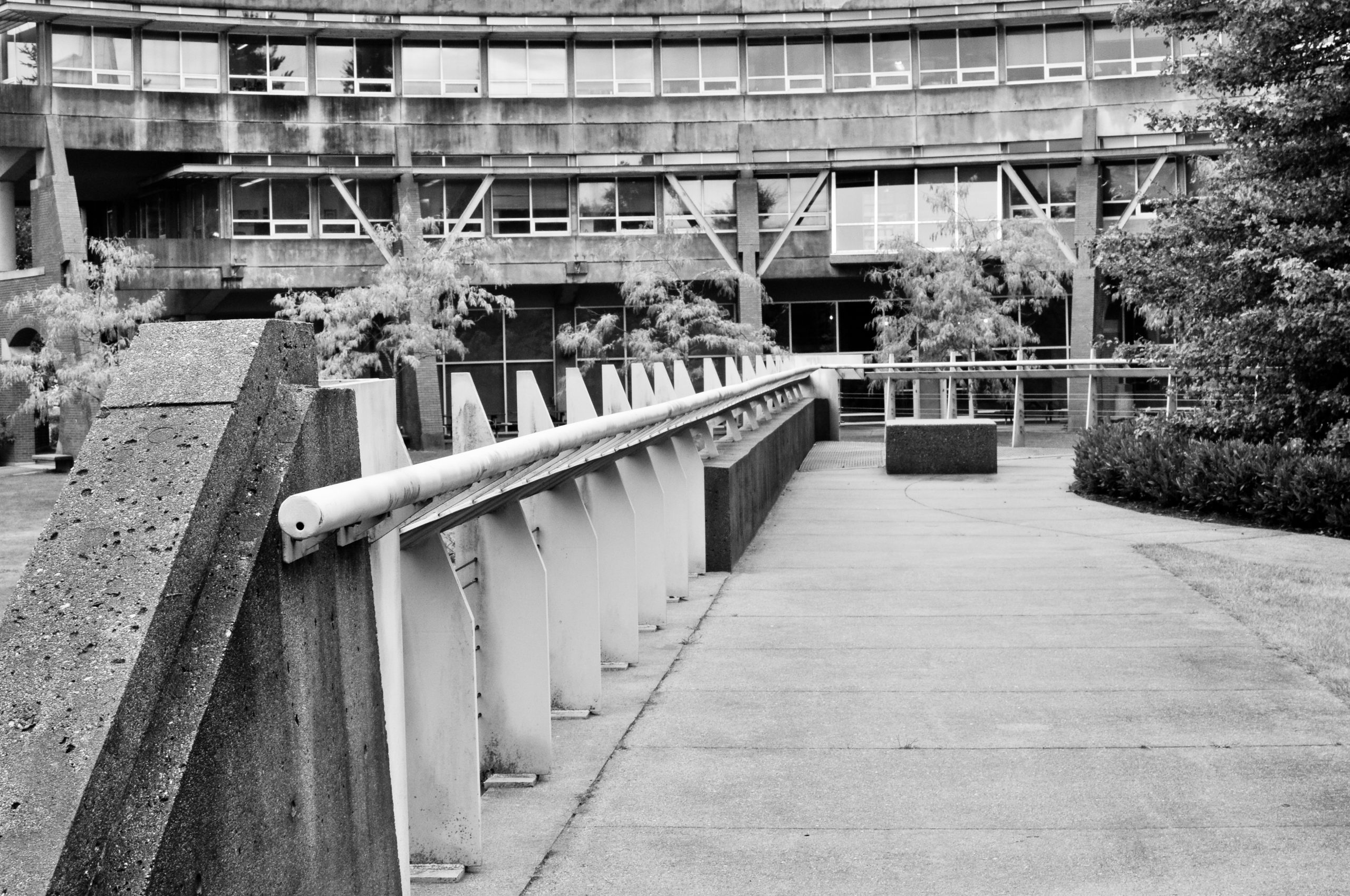 Black and white image of the JIBC NW campus