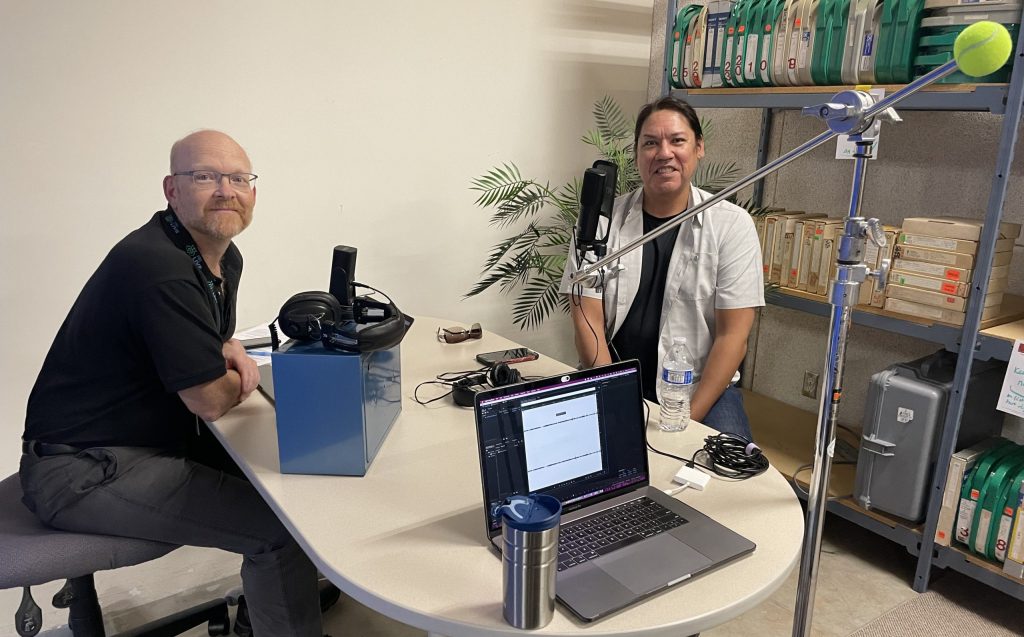 Recording a podcast between two person at JIBC