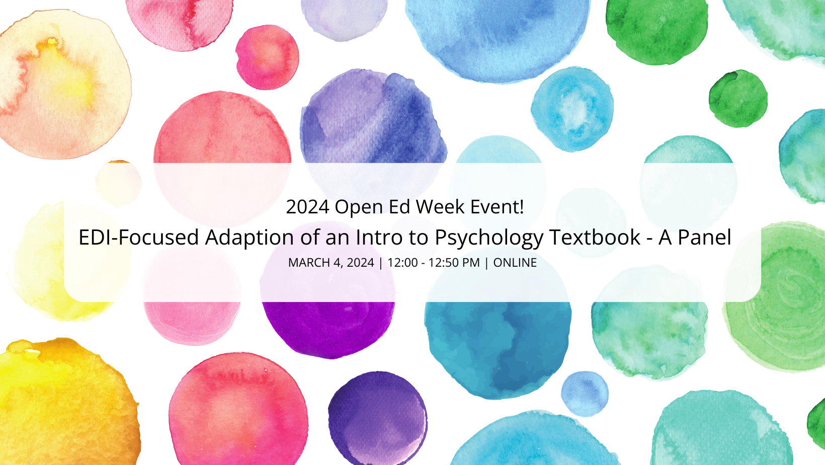 decorative banner for the EDI-focused Intro to Psychology panel event.