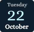 Date of Tuesday 22 October