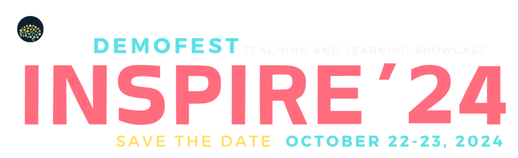 Banner text that reads Inspire 2024, a Edtech Showcase happening on Demofest day being organized on Oct 22nd and Oct 23, 2024