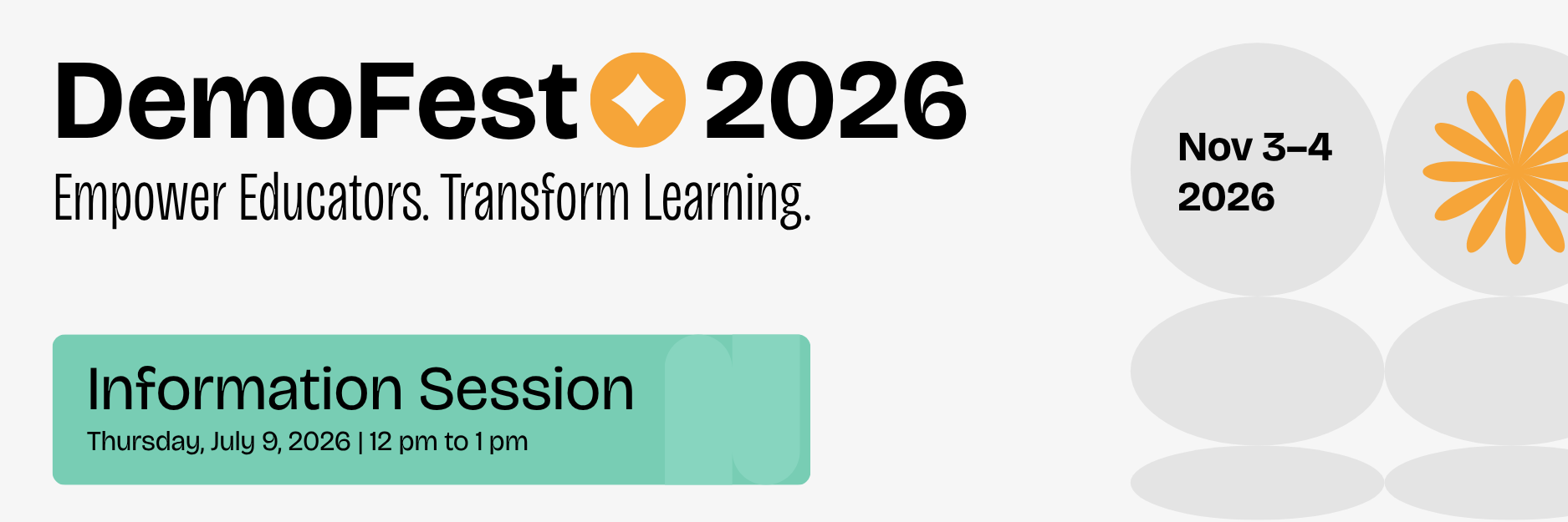 graphic banner for demofest info session