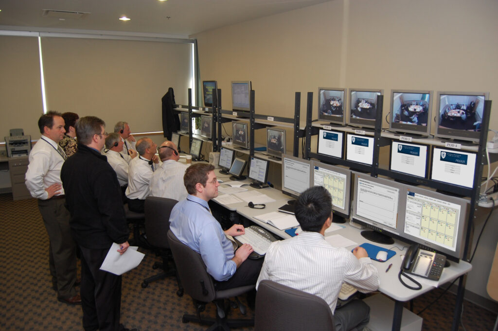 photo of the command centre for a praxis simulation