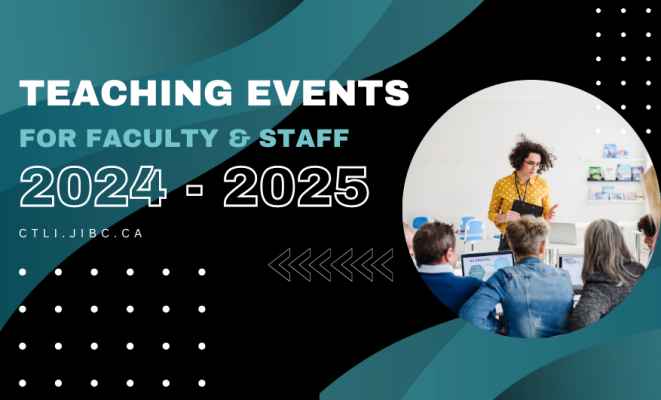 A decorative banner that reads Teaching events for 2024-2025 offered for faculty and staff